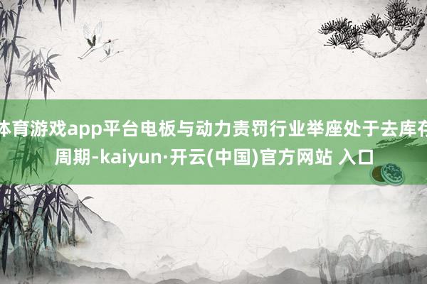 体育游戏app平台电板与动力责罚行业举座处于去库存周期-kaiyun·开云(中国)官方网站 入口