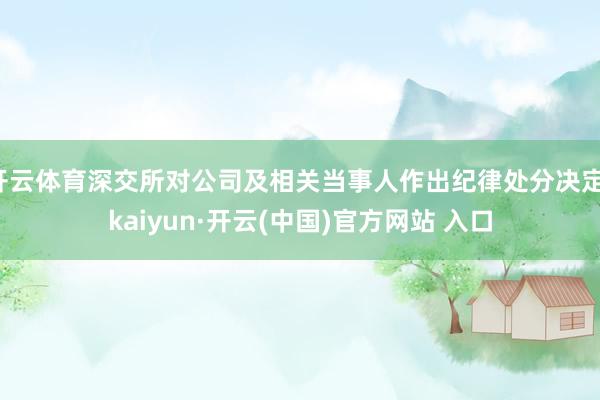 开云体育深交所对公司及相关当事人作出纪律处分决定-kaiyun·开云(中国)官方网站 入口