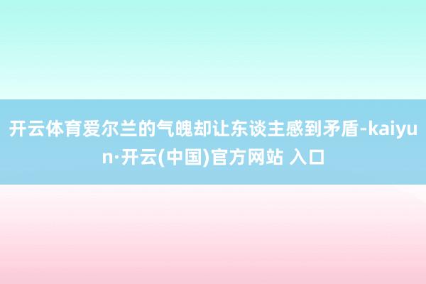 开云体育爱尔兰的气魄却让东谈主感到矛盾-kaiyun·开云(中国)官方网站 入口