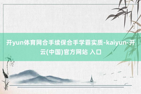 开yun体育网合手续保合手学霸实质-kaiyun·开云(中国)官方网站 入口