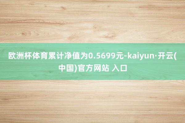 欧洲杯体育累计净值为0.5699元-kaiyun·开云(中国)官方网站 入口