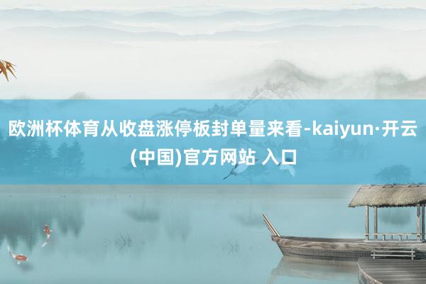 欧洲杯体育从收盘涨停板封单量来看-kaiyun·开云(中国)官方网站 入口