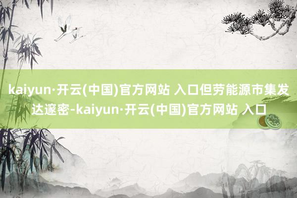 kaiyun·开云(中国)官方网站 入口但劳能源市集发达邃密-kaiyun·开云(中国)官方网站 入口