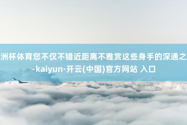 欧洲杯体育您不仅不错近距离不雅赏这些身手的深通之处-kaiyun·开云(中国)官方网站 入口