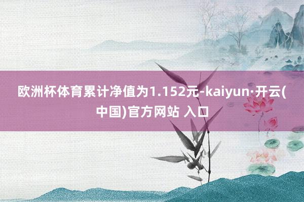 欧洲杯体育累计净值为1.152元-kaiyun·开云(中国)官方网站 入口