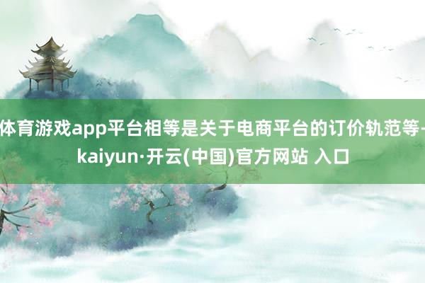 体育游戏app平台相等是关于电商平台的订价轨范等-kaiyun·开云(中国)官方网站 入口