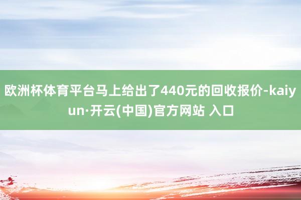 欧洲杯体育平台马上给出了440元的回收报价-kaiyun·开云(中国)官方网站 入口